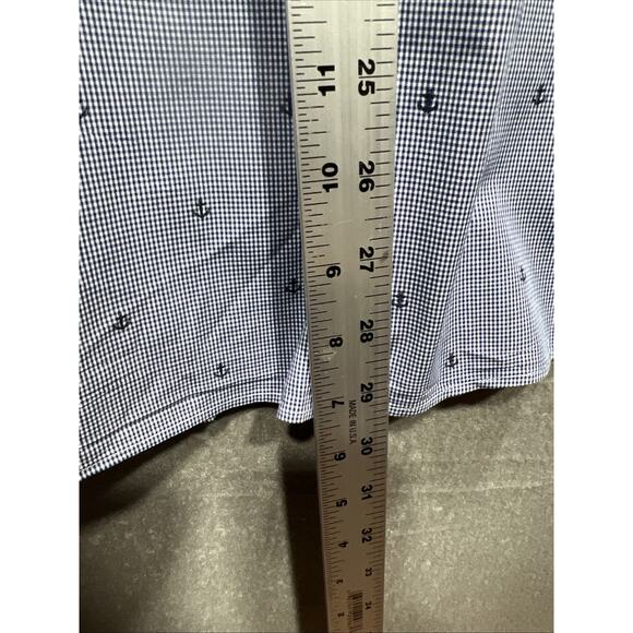 Brooks Brothers Friday Shirt Poplin Anchor Print Blue Mens Size Large - Picture 8 of 9
